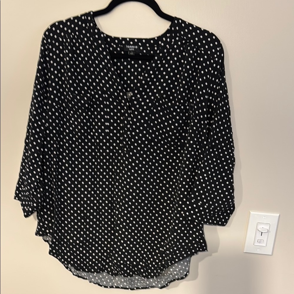 Black and White Polka Dot Women's Top